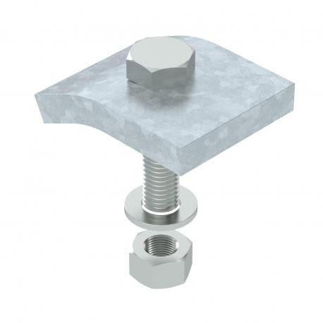 KWS 10 FT - KWS 10 FT 6355226 OBO BETTERMANN Clamping profile with hexagon screw, h 10 mm, 60x50, Hot-dip galvanised, ..