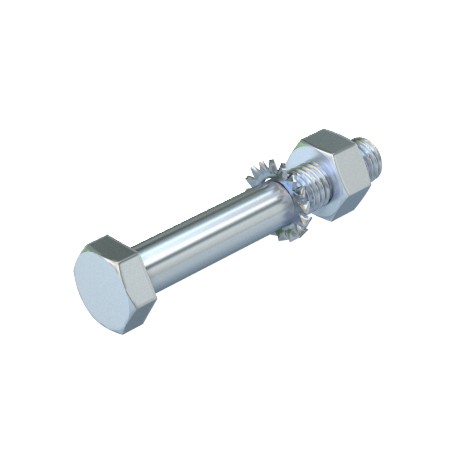 SKS 12X130 F - SKS 12X130 F 6408478 OBO BETTERMANN Hexagonal screw with nut and washer, M12x130, Hot-dip galvanised, DIN 26..