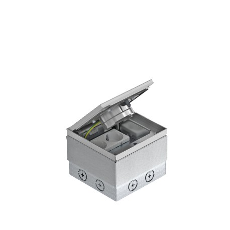 GE2FV VO - GE2FV VO 7368396 OBO BETTERMANN Service outlet, complete with tube body, double socket, 140x140x110, Chrome-..