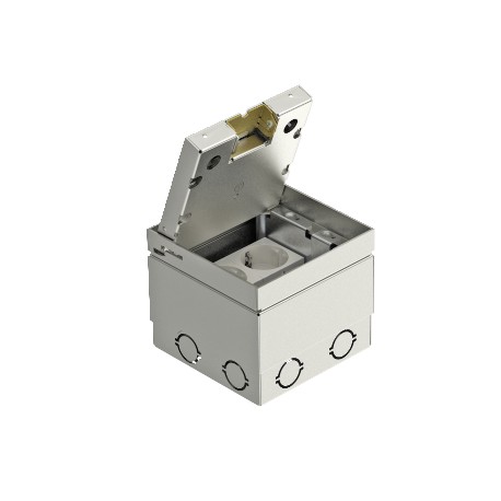 UDHOME2 V V - GE 2V 15 VO 7368399 OBO BETTERMANN Service outlet, complete with double socket, 125x125x110, Brushed and lam..