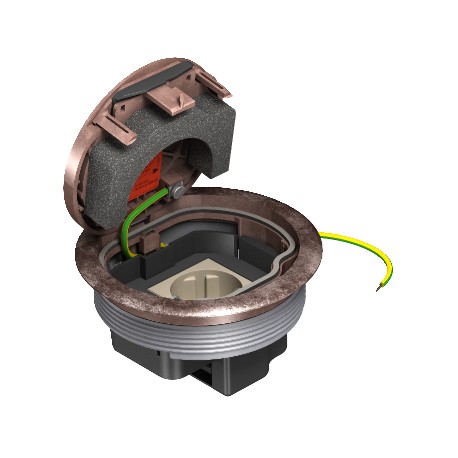 GESRK2 USB - GESRK2 USB 7405632 OBO BETTERMANN Service outlet with prot. frame, old copper, Copper-plated, Die-cast zinc,..