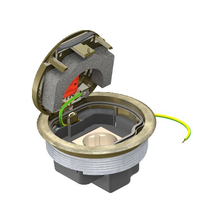 GESRMS2 USB - GESRMS2 USB 7405660 OBO BETTERMANN Service outlet with prot. frame, old brass, Brass-coated, Die-cast zinc, ..