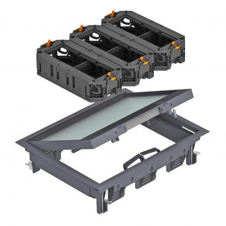 GES6-2 KU 7011 - GES6-2 KU 7011 7429588 OBO BETTERMANN Set portamec., For universal mounting, gray iron, 7011, Polyamide, PA