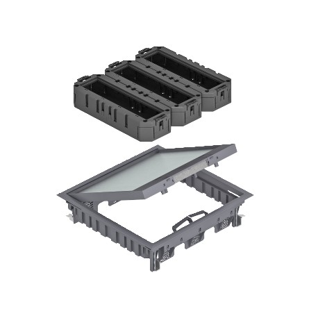 GES9-3 KU 7011 - GES9-2 KU 7011 7429592 OBO BETTERMANN Set portamec., For universal mounting, gray iron, 7011, Polyamide, PA