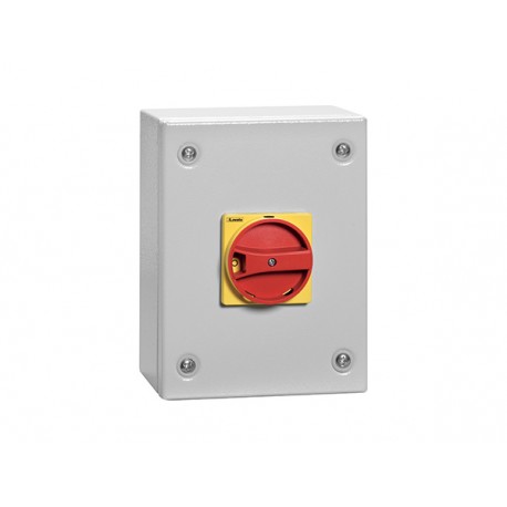 GAZM080 - GAZM080 LOVATO 3P SWITCH 80A-MET ENCL-R/Y HANDLE