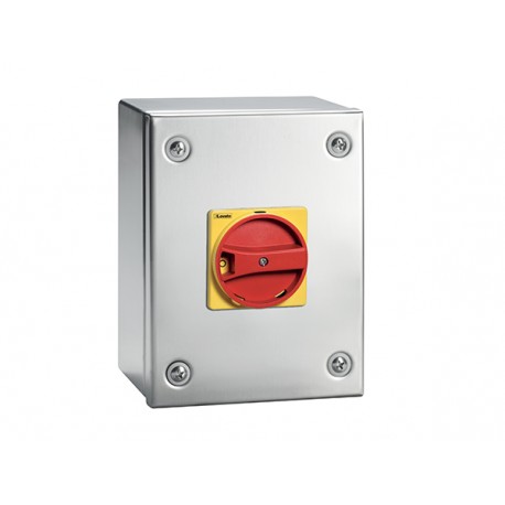 GAZS063 - GAZS063 LOVATO 3P SWITCH 63A-ST/ST ENCL-R/Y HANDLE