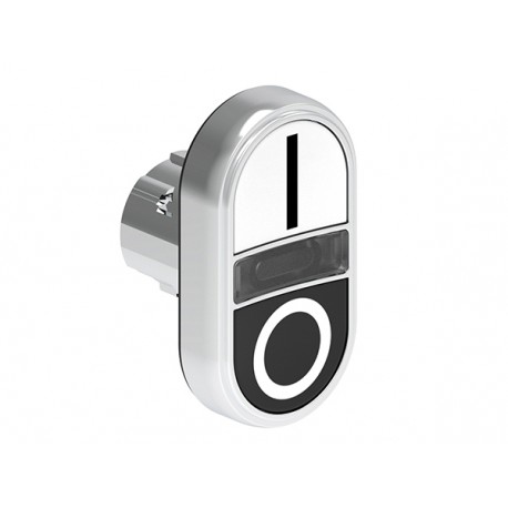 LPSBL7124 - LPSBL7124 LOVATO Double Metallic Luminous Pushbutton with 2 I-0 White/Black grade pushbuttons