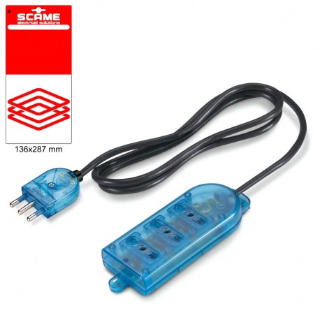 999.10220CT - 999.10220CT SCAME 3 OUTLET SOCKET BLISTER PACKED