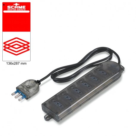 999.10224CF - 999.10224CF SCAME 6 OUTLET SOCKET BLISTER PACKED