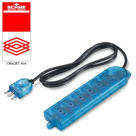 999.10224CT - 999.10224CT SCAME 6 OUTLET SOCKET BLISTER PACKED