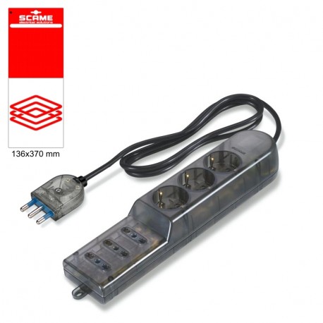 999.10231CF - 999.10231CF SCAME 6 OUTLET SOCKET BLISTER PACKED