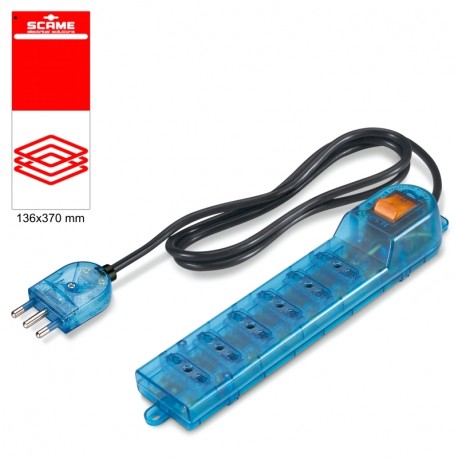 999.10232CT - 999.10232CT SCAME 6 OUTLET SOCKET BLISTER PACKED