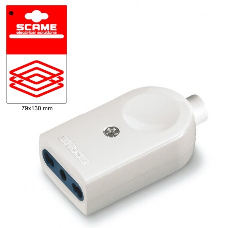 999.12313 - 999.12313 SCAME BLUELINE SOCKET 2P+E 10A BLISTER PACKED