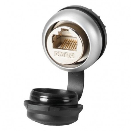 M22-RJ45-CAT6A - M22-RJ45-CAT6A EP-400122 EATON ELECTRIC Bulkhead interface, RJ45, socket to socket 1/1, CAT 6A, Bezel: titan..