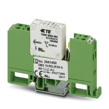 EMG 10-REL/KSR-G 60/ 1-LC AU - EMG 10-REL/KSR-G 60/ 1-LC AU 2941400 PHOENIX CONTACT Relay Module