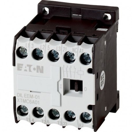 DILEEM-01(230V50/60HZ) - DILEEM-01(230V50/60HZ) 058771 Y7-58771 EATON ELECTRIC Contactor, 3p+1N/C, 3kW/400V/AC3