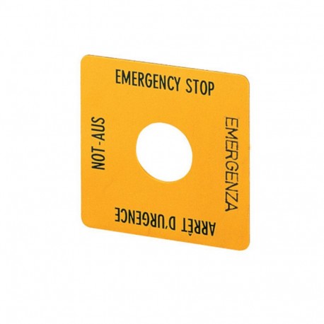 SQT1 - SQT1 058874 Y7-58874 EATON ELECTRIC Label, emergency switching off, yellow, blank, yellow