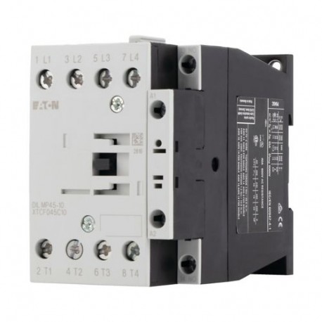 DILMP45-10(230V50/60HZ) - DILMP45-10(230V50/60HZ) 109825 Y7-109825 EATON ELECTRIC Contactor, 4p + 1N / O, 45A / AC1