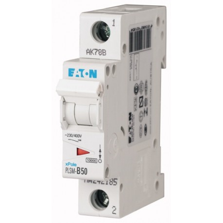 PLSM-D50-MW - PLSM-D50-MW 113094 Y7-113094 EATON ELECTRIC Over current switch, 50A, 1p, type D characteristic
