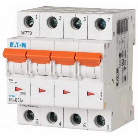 PLSM-D63/4-MW - PLSM-D63/4-MW 113157 Y7-113157 EATON ELECTRIC Over current switch, 63A, 4p, type D characteristic