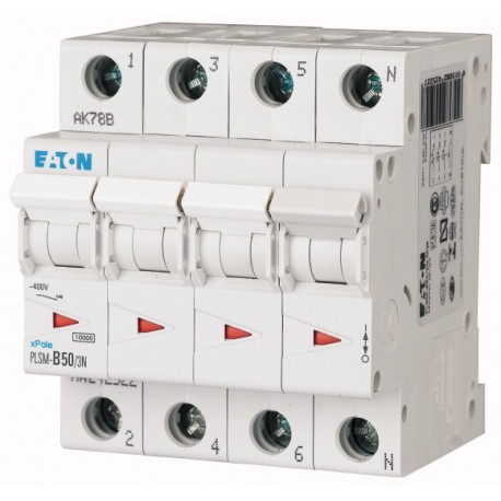 PLSM-D50/3N-MW - PLSM-D50/3N-MW 113164 Y7-113164 EATON ELECTRIC Over current switch, 50A, 3pole+N, type D characteristic