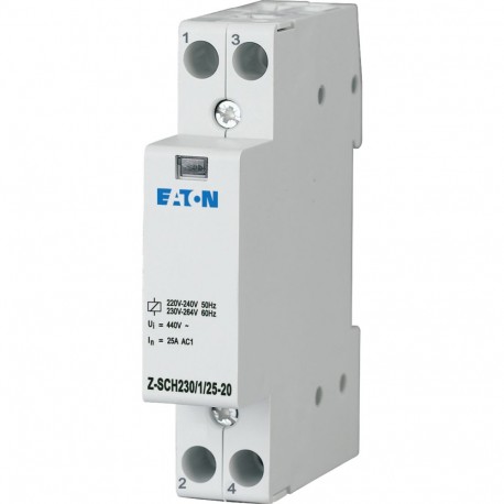 Z-SCH230/1/25-20 - Z-SCH230/1/25-20 120853 Y7-120853 EATON ELECTRIC Installation contactor, 230VAC, 2N/O, 25A