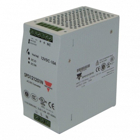 SPD241201N - SPD241201N CARLO GAVAZZI Selected parameters MODEL Din Rail AC INPUT VOLTAGE 90 264V OUTPUT POWER 120W PARAL..