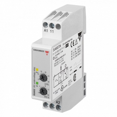 DUA52C748 - DUA52C748 CARLO GAVAZZI SIZE 17,5 mm POWER SUPPLY RANGE 38÷58 VDC MONITORING FUNCTION Under voltage for DC b..