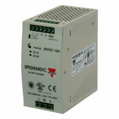 SPD122401C - SPD122401C CARLO GAVAZZI Selected parameters MODEL Din Rail AC INPUT VOLTAGE 88 264V OUTPUT POWER 240W PARAL..
