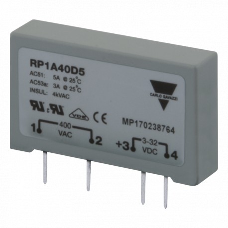 RP1B23D3 - RP1B23D3 CARLO GAVAZZI Selected parameters SYSTEM PCB Mount CURRENT RATING CATEGORY 10 AAC or less RATED VOL..