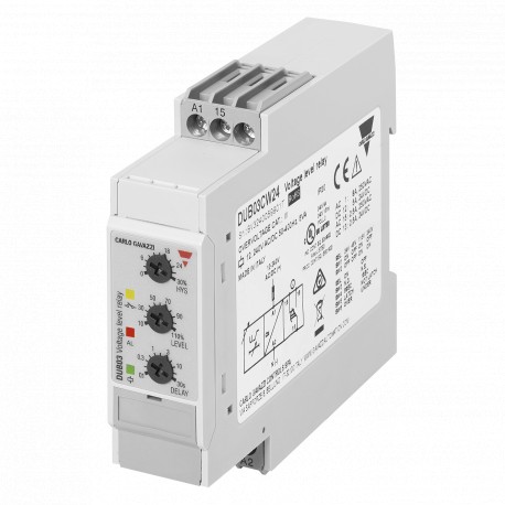 DUB03CW24 - DUB03CW24 CARLO GAVAZZI Selected parameters OUTPUT SIGNAL 1 relay SETPOINTS 1, adjustable MONITORED VARIABLE..