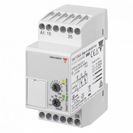 DAA71DM24 - DAA71DM24 CARLO GAVAZZI Selected parameters FUNCTION Delay on operate OUTPUT SIGNAL 2 relays Others INPUT RA..