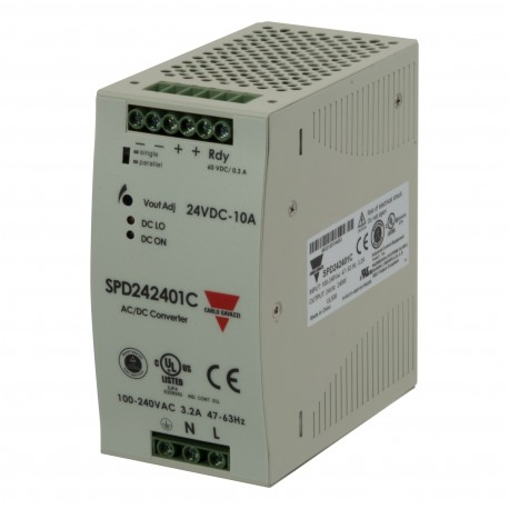 SPD242401C - SPD242401C CARLO GAVAZZI Selected parameters MODEL Din Rail AC INPUT VOLTAGE 88 264V OUTPUT POWER 240W PARAL..