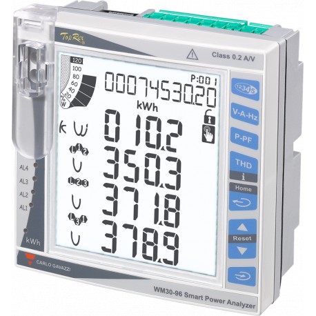 WM30AV73L - WM30AV73L CARLO GAVAZZI Quality analyzer of network three-phase, DIN-Rail, Multiple I/O options and connecti..