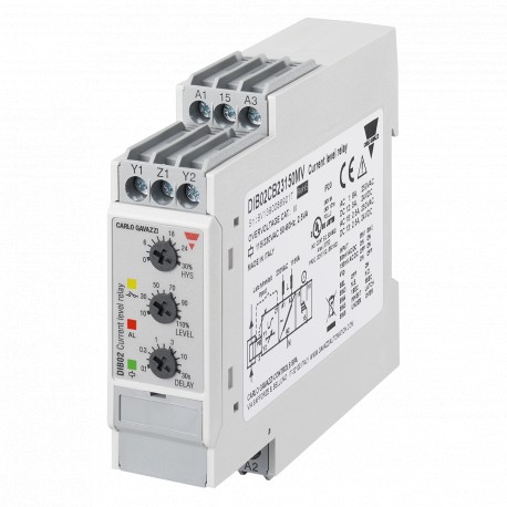 DIB02CD48150MV - DIB02CD48150MV CARLO GAVAZZI Control relay single phase current max. or min. AC/DC, TRMS, Power supply 24 to..