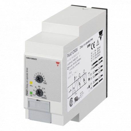 PAA01CM24 - PAA01CM24 CARLO GAVAZZI Selected parameters FUNCTION Delay on operate OUTPUT SIGNAL 1 relay Others INPUT RAN..