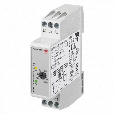DPA53CM48 - DPA53CM48 CARLO GAVAZZI Selected parameters OUTPUT SIGNAL 1 relay SETPOINTS 1, adjustable MONITORED VARIABLE..