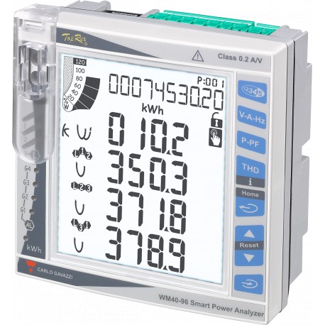 WM40AV43H - WM40AV43H CARLO GAVAZZI Quality analyzer of network three-phase, Multiple I/O options, and connection, recor..