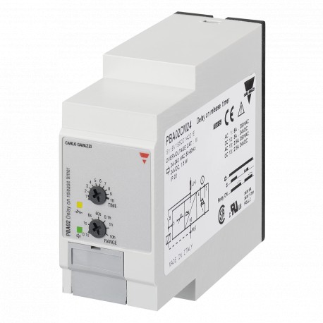 PBA02CM24 - PBA02CM24 CARLO GAVAZZI Selected parameters FUNCTION Delay on release OUTPUT SIGNAL 1 relay Others INPUT RAN..
