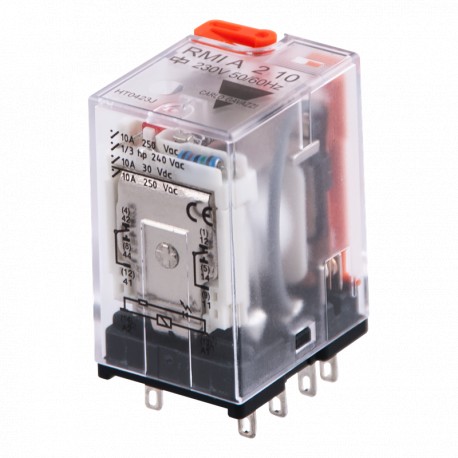 RMIA21024VAC - RMIA21024VAC CARLO GAVAZZI Relay industrial plug-in miniature 2 contacts, coil Voltage 24 VAC, Amps 10 To