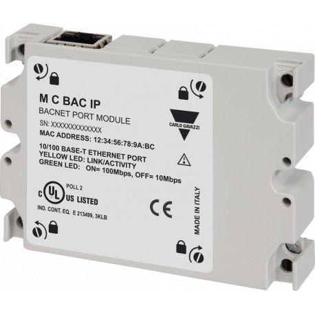 MCBACIP - MCBACIP CARLO GAVAZZI Communication module, port, BACnet -IP, for WM20, WM30 and WM40