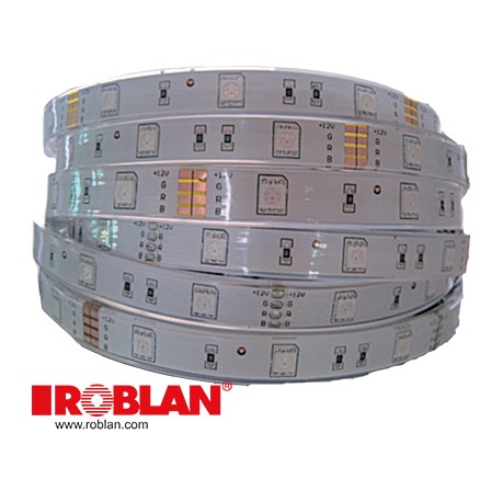 LEDT48IP67WW - LEDT48IP67WW ROBLAN Strip Led 4,8W IP67 12V White Warm 252lm SMD3528 60 LED/m (Bobbin 5 meters) (6815)