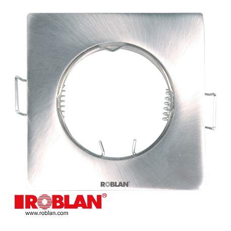 SDFFN - SDFFN ROBLAN Squared Fixed empotrable for lamps Dichroics Satined Nickel W/GU10.