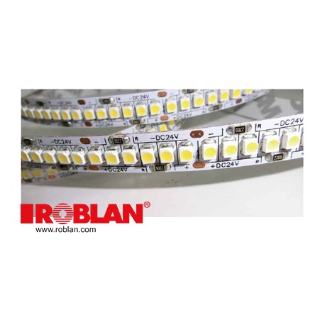 LEDT192HIP20WW - LEDT192HIP20WW ROBLAN Strip Led 19,2W IP20 24V White Warm 982lm SMD3528 240 LED/m (Bobbin 5 meters) (6969)