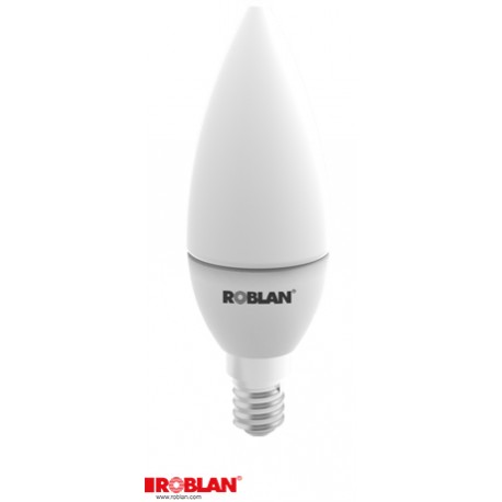 LEDVELA05E14B - LEDVELA05E14B ROBLAN LED Candle 5W White 6000K E14 470lm 175-250V