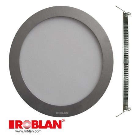 LEDPANEL18CH - LEDPANEL18CH ROBLAN LED Downlight 18W 100-240V 1250Lm 3000K 225 x 22mm (Spotligh Fixtures Chrome frosted)
