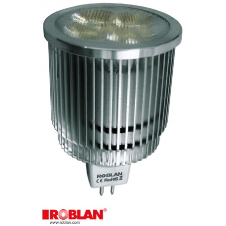 LEDMR165X1C - LEDMR165X1C ROBLAN LED Dichroic MR16 5X1W LED 7W Warm 3000-3500K 420lm 11-15V