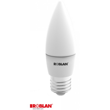LEDVELA05E27B - LEDVELA05E27B ROBLAN LED Candle 5W White 6500K E27 470lm 175-250V