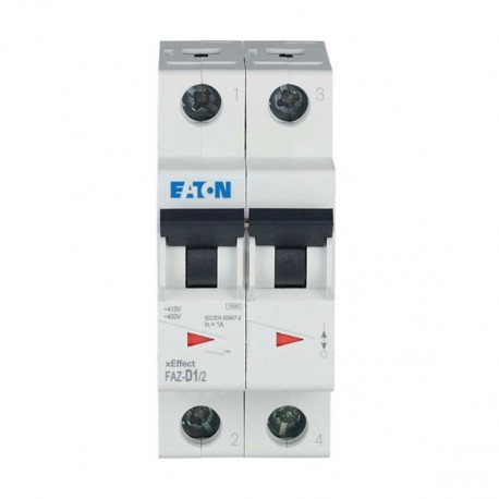 FAZ-D1/2 - FAZ-D1/2 278768 Y7-278768 EATON ELECTRIC Miniature circuit breaker (MCB), 1A, 2p, type D characteristic