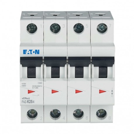 FAZ-K25/4 - FAZ-K25/4 279101 Y7-279101 EATON ELECTRIC Miniature circuit breaker (MCB), 25A, 4p, K-Char, AC